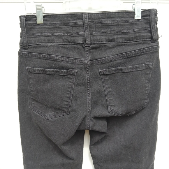 Flying Monkey Platinum Black Women High Rise Skinny Jeans Size 29 Raw Hem - Picture 8 of 8